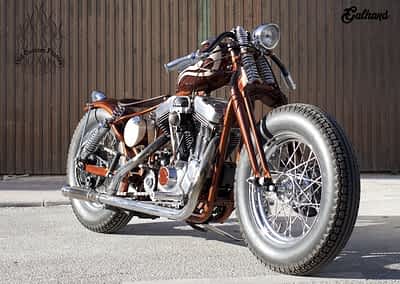 PODIO Old Custom Flames Forever Old Harley Davidson Evolution Galhand 1