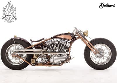 PODIO Old Custom Flames Rock and Roll Harley Davidson Panhead Galhand 3