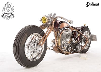 PODIO Old Custom Flames Rock and Roll Harley Davidson Panhead Galhand 2