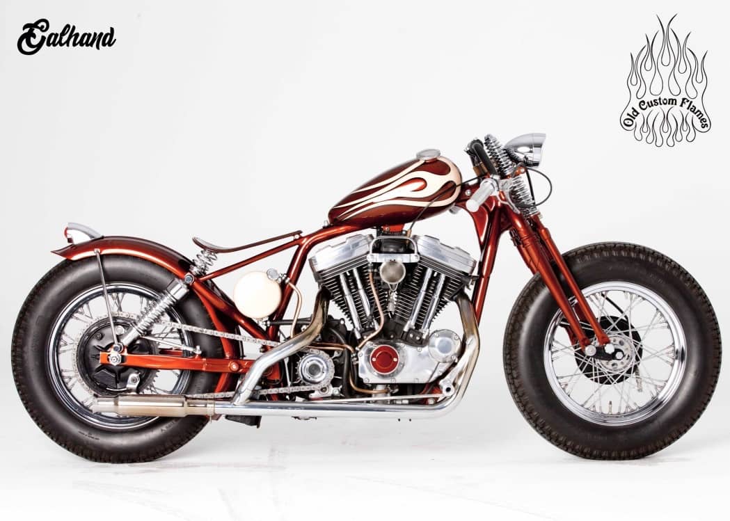 PODIO Old Custom Flames Forever Old Harley Davidson Evolution Galhand 3